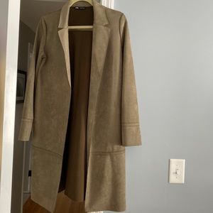 Zara Faux Suede Overcoat - Size XS